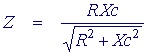 Parallel RC impedance formula Parallel RC impedance formula
