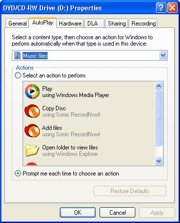 CD / DVD Drive Properties CD / DVD Drive Properties