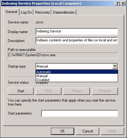 Indexing Services Properties