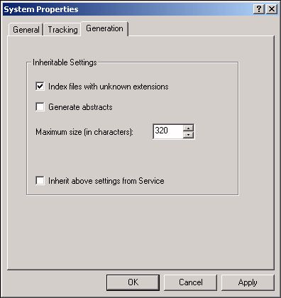 System Index Properties