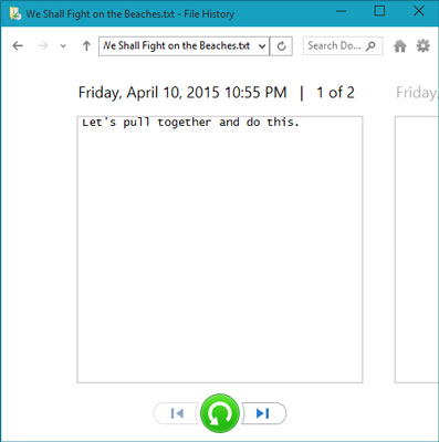 browse through different file versions