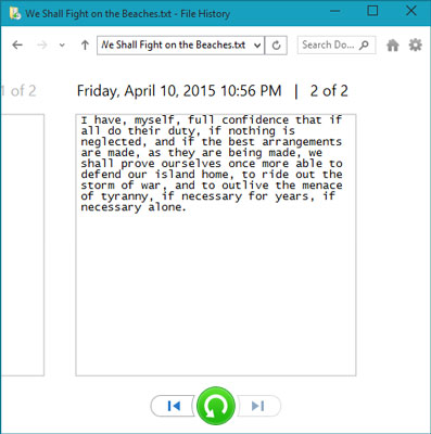 Select a newer version of the same document