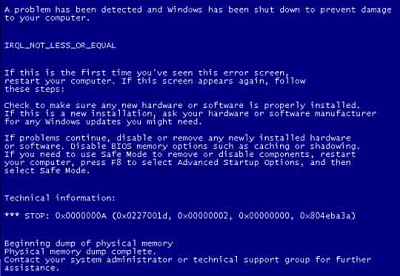 The Blue Screen of Death