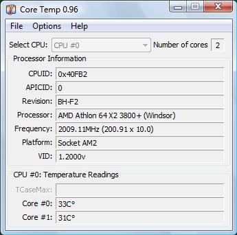 Core Temp utility