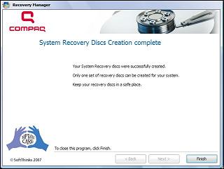 Completing Recovery Discs