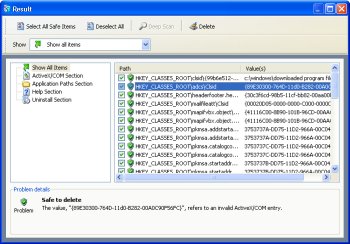 Highlight an item to view the details
