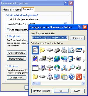 Change Icon dialog box