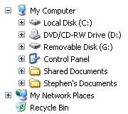 Flash drive assigned letter G: