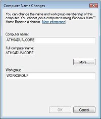 Computer Name Changes dialog box