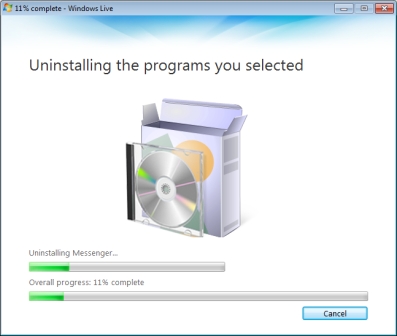 Uninstall progress bars Uninstall progress bars
