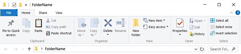 File Explorer Home Ribbon File Explorer Home Ribbon