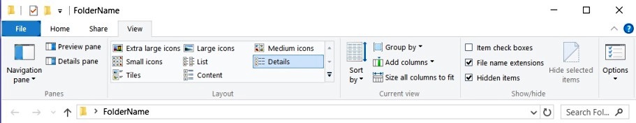 File Explorer View Ribbon File Explorer View Ribbon
