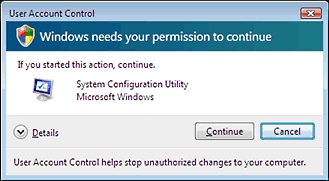 User Account Control dialog box