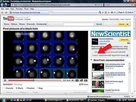 Find the embed option
