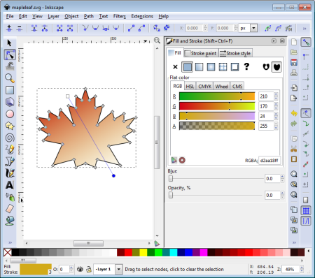 Gradient line in Inkscape