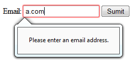 Email input box error