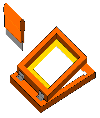 Silk screen and squeegee