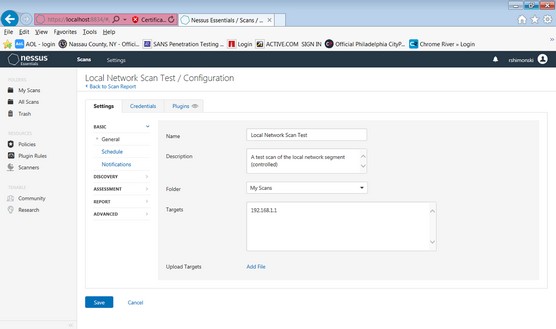 Adding an IP range to scan Adding an IP range to scan