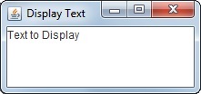 Text displayed in a Java Program Text displayed in a Java Program