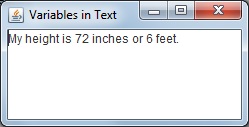 Value of a variable displayed with a String Value of a variable displayed with a String